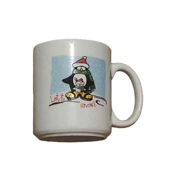Coffee Mug Penguin Let it Snow 3.75" - Picture 2 of 8